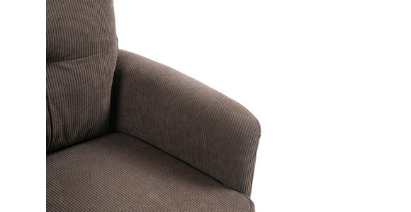ARMLEHNSTUHL in Eisen Cord - Dunkelbraun/Schwarz, Design, Textil/Metall (60/95/67cm) - Novel