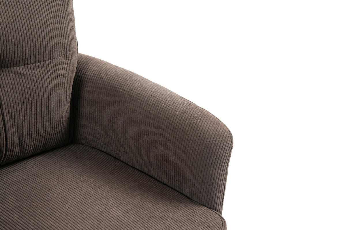 ARMLEHNSTUHL  in Eisen Cord  - Dunkelbraun/Schwarz, Design, Textil/Metall (60/95/67cm) - Novel