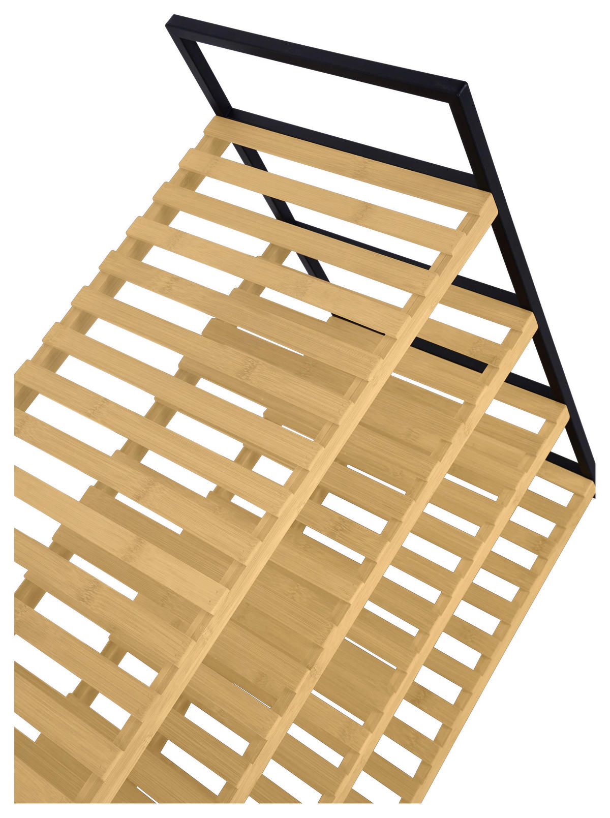 SCHUHREGAL Naturfarben, Schwarz  - Schwarz/Naturfarben, Basics, Naturmaterialien/Metall (70/64,5/30cm) - Carryhome