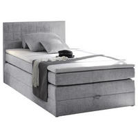 BOXSPRINGBETT 140/200 cm  in Hellgrau  - Hellgrau/Schwarz, Design, Kunststoff/Textil (140/200cm) - Xora