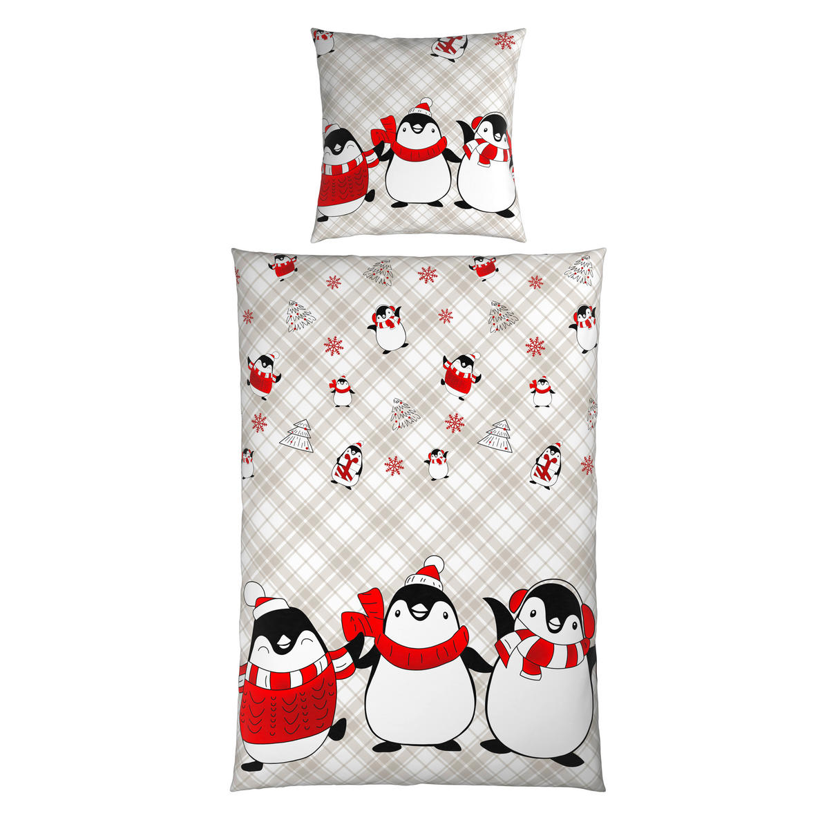 BETTWÄSCHE Flanell 135/200 cm  - Rot/Grau, Textil (135/200cm) - Esposa