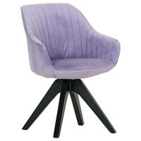 ARMLEHNSTUHL  in Velours  - Flieder/Schwarz, LIFESTYLE, Holz/Textil (60/83/65cm) - home24