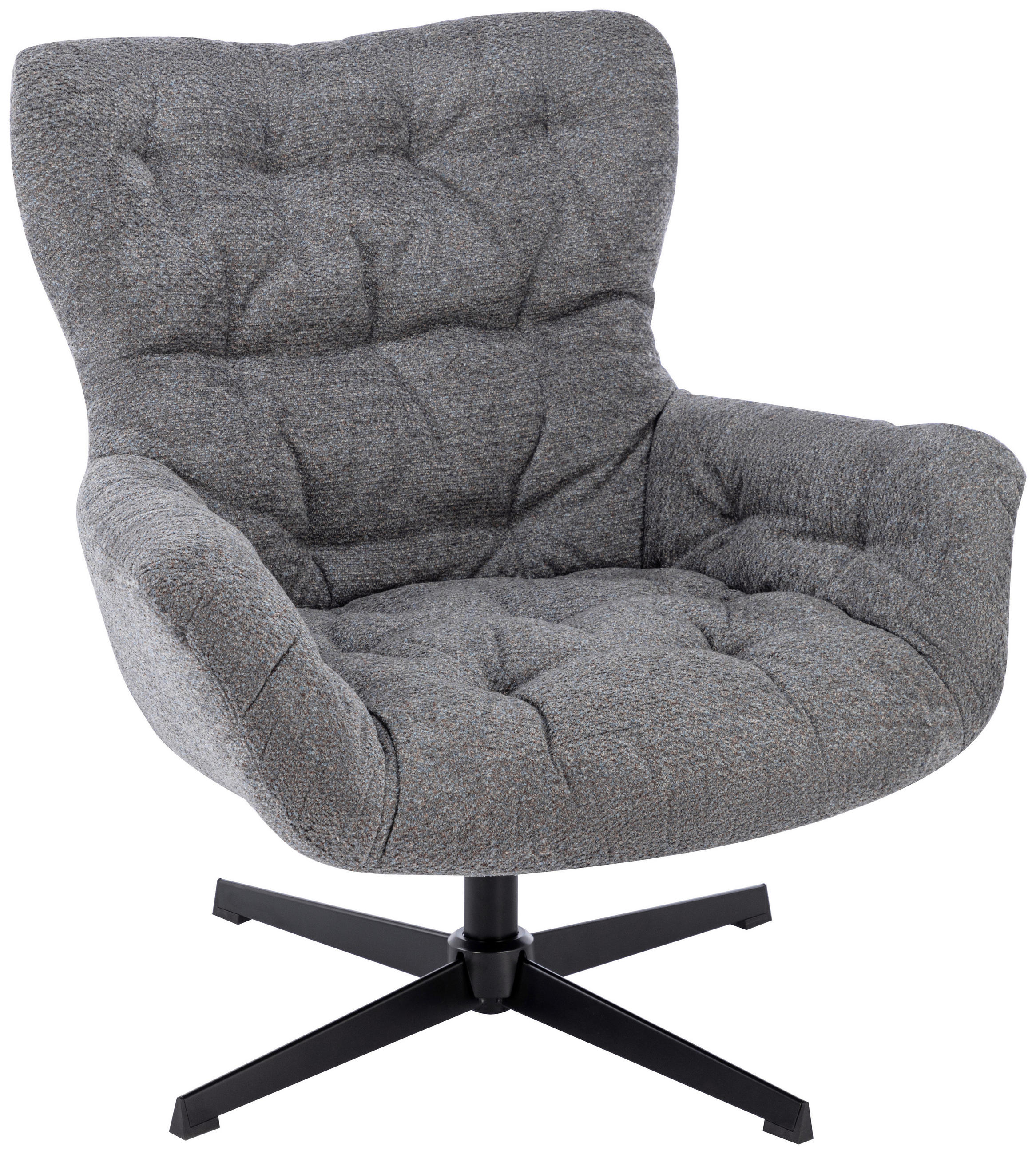 SESSEL Bouclé Grau    - Schwarz/Grau, Design, Textil/Metall (83/88/80cm) - Carryhome