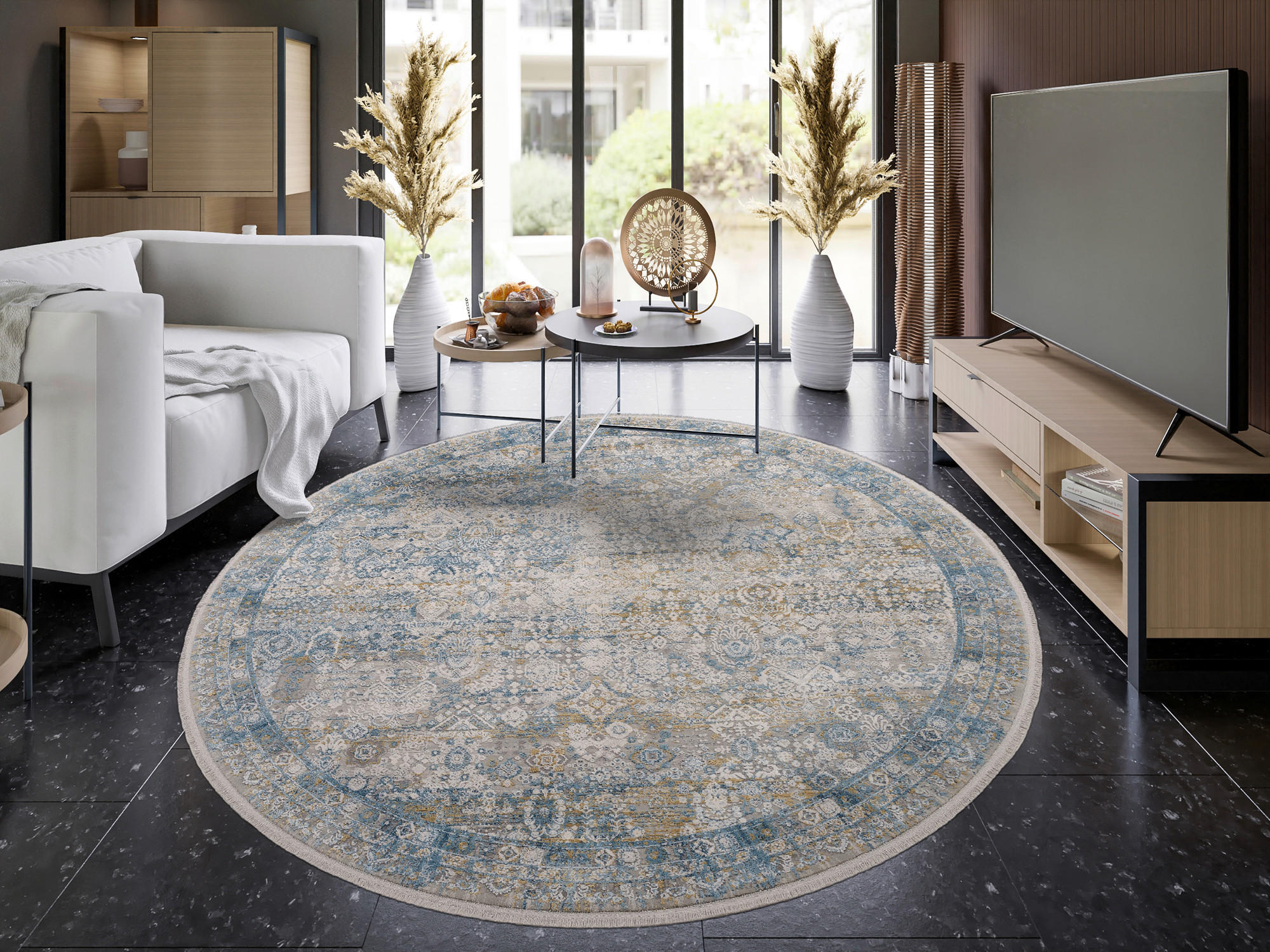 WEBTEPPICH 160 cm Toulon Blau, Grau  - Blau/Grau, Design, Textil (160cm) - Dieter Knoll