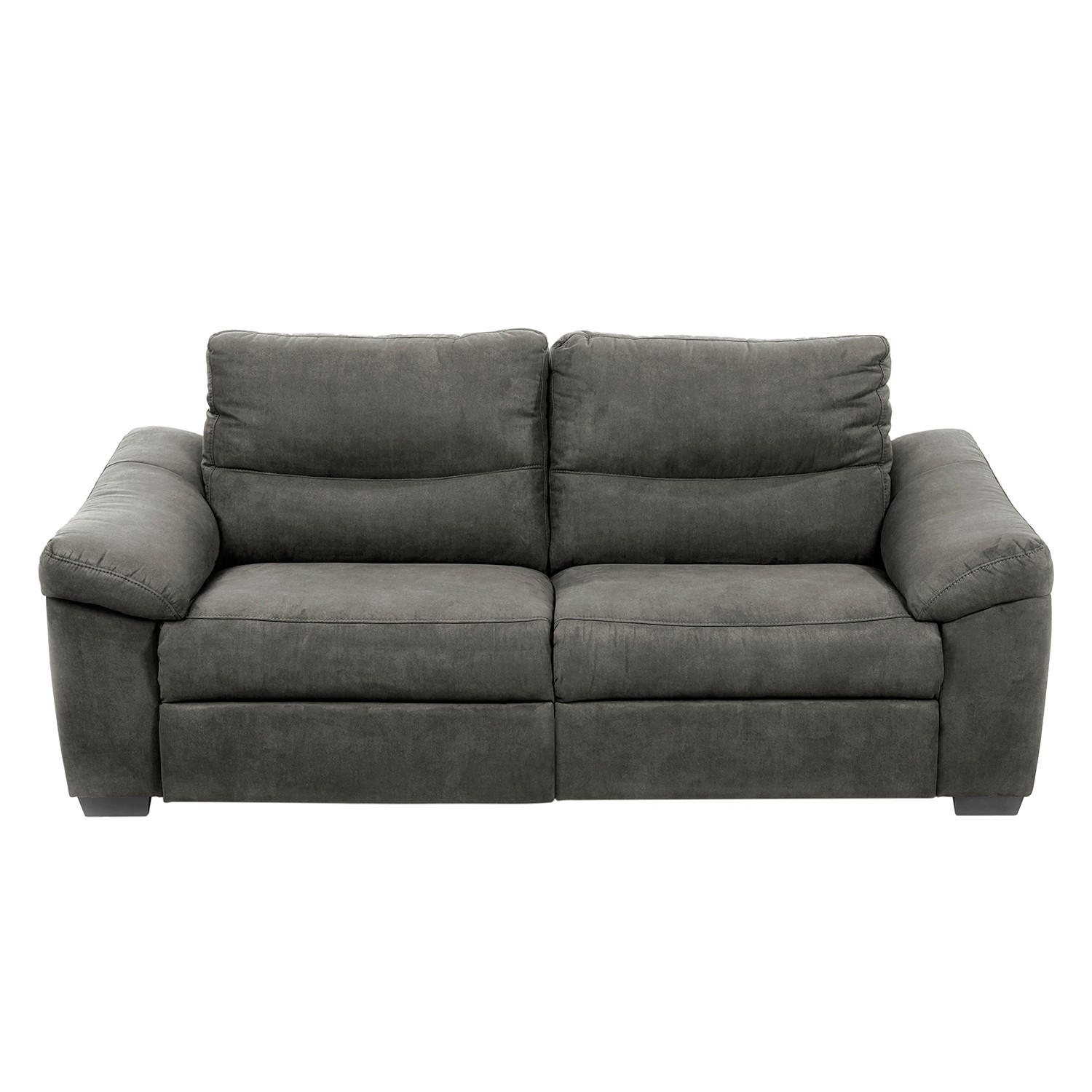2,5-SITZER HAMPTON in Flachgewebe Anthrazit Landhaus  - Anthrazit/Schwarz, Design, Holz/Textil (214/97/97cm) - Livetastic