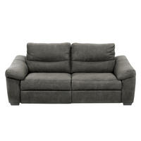 2,5-SITZER HAMPTON in Flachgewebe Anthrazit Landhaus  - Anthrazit/Schwarz, Design, Holz/Textil (214/97/97cm) - Livetastic