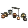 LED-DECKENLEUCHTE 87/30/38 cm   - Petrol/Bronzefarben, Design, Glas/Metall (87/30/38cm) - Globo