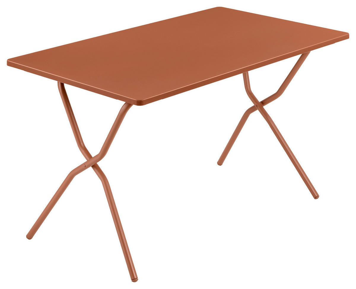 GARTENKLAPPTISCH 120/64/73 cm Metall rechteckig  - Rot, Basics, Metall (120/64/73cm) - Lafuma Mobilier