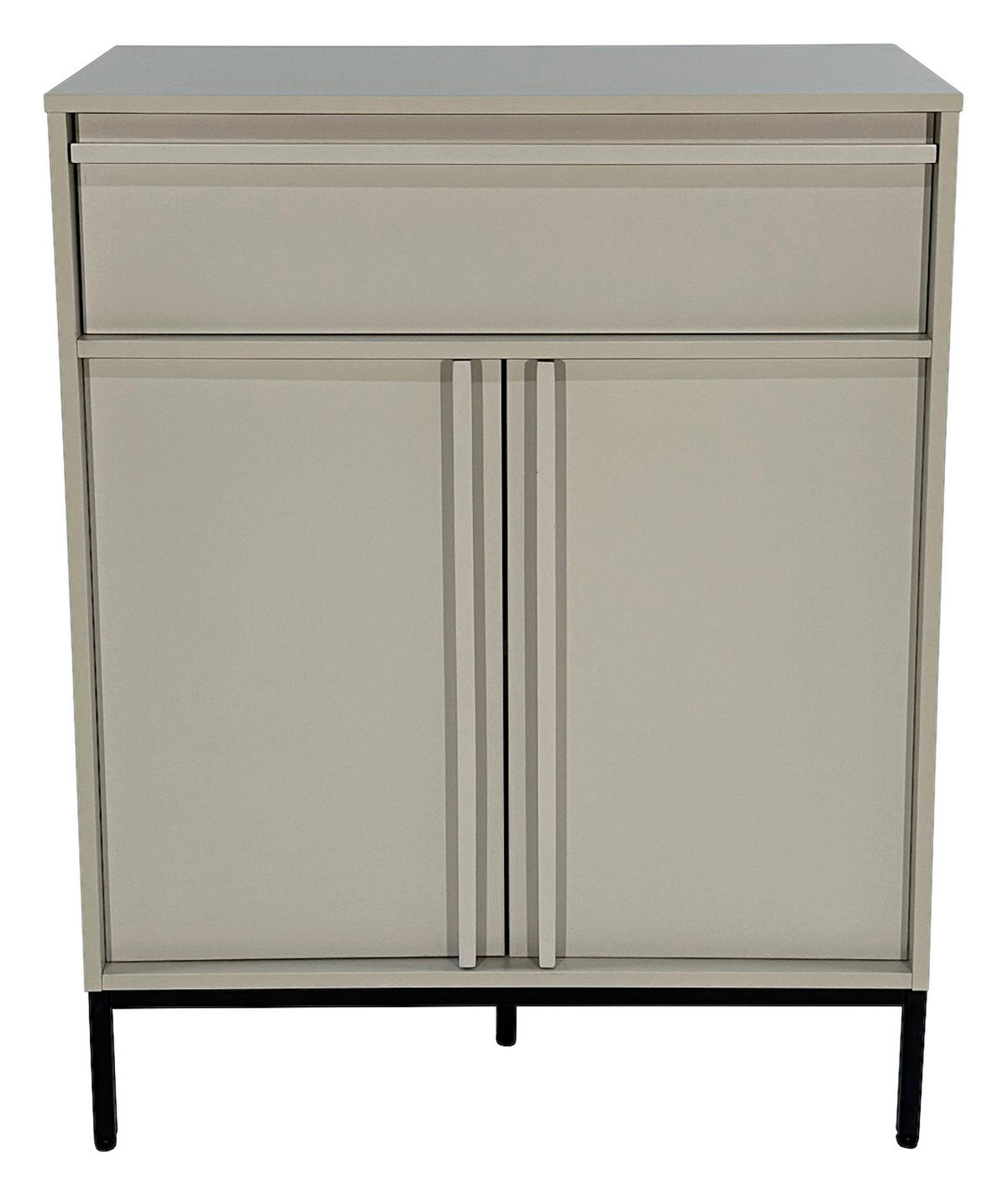 KOMMODE WABI  in 80/101/40 cm  - Hellgrau/Schwarz, Design, Holz/Holzwerkstoff (80/101/40cm) - Xora