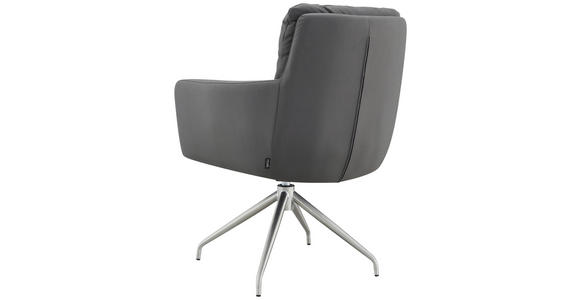 ARMLEHNSTUHL  in Edelstahl Mikrofaser  - Edelstahlfarben/Grau, Design, Textil/Metall (62/89,5/65cm) - Novel