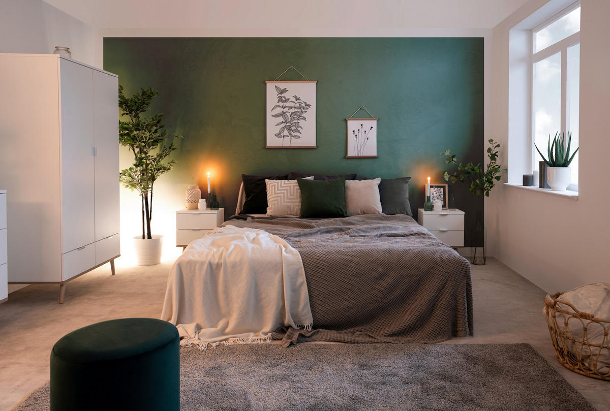 DREHTÜRENSCHRANK  in Weiß, Eichefarben  - Eichefarben/Silberfarben, Design, Holzwerkstoff/Metall (90/180/55cm) - MID.YOU