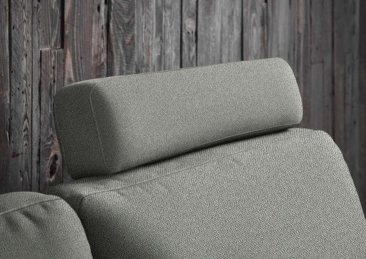 3-SITZER-SOFA in Flachgewebe Graugrün  - Schwarz/Graugrün, Design, Textil/Metall (226/89/97cm) - Pure Home Lifestyle
