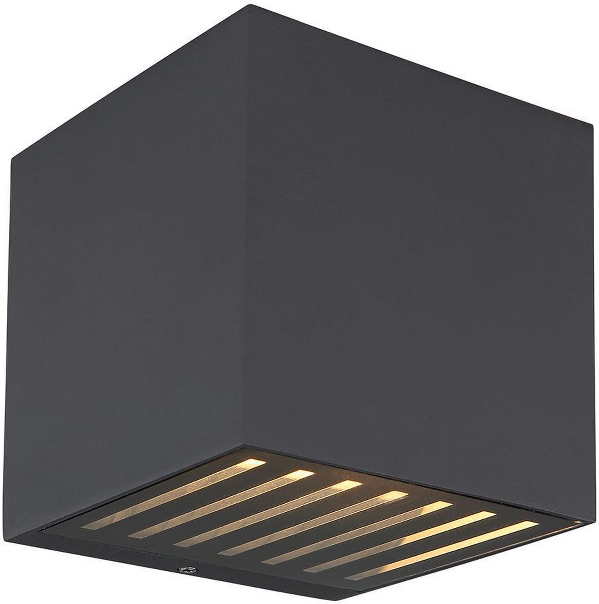 AUSSENWANDLEUCHTE - Klar/Anthrazit, Basics, Glas/Metall (10/10/10cm) - Globo