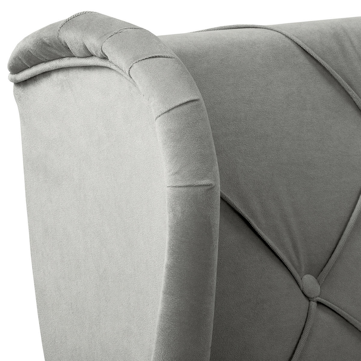 OHRENSESSEL in Samt Dunkelgrau  - Dunkelgrau/Naturfarben, Design, Holz/Textil (84/105/90cm) - P & B