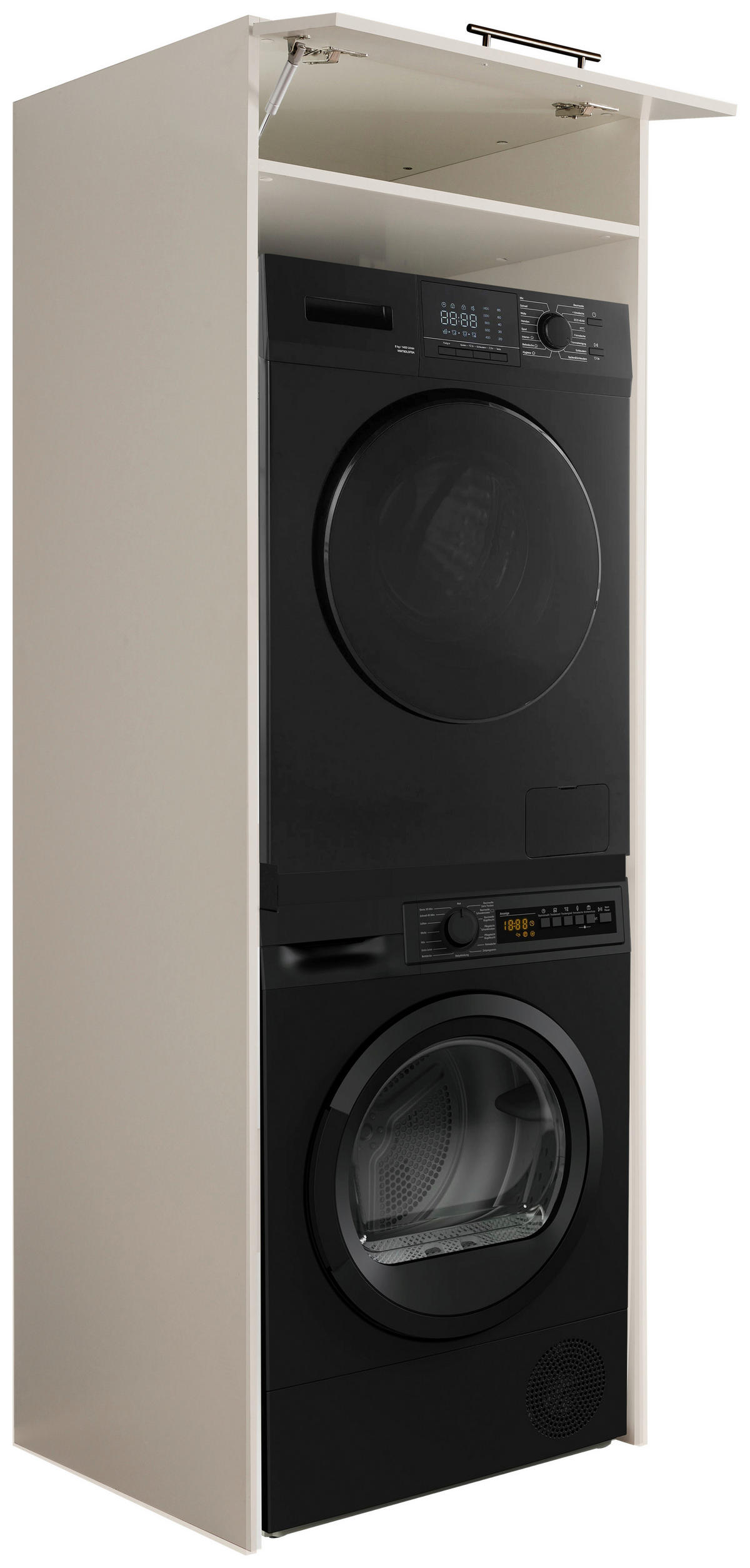 WASCHMASCHINENSCHRANK 67,5/200/67,5 cm  in Kaschmir  - Kaschmir/Schwarz, Design, Holzwerkstoff/Metall (67,5/200/67,5cm)