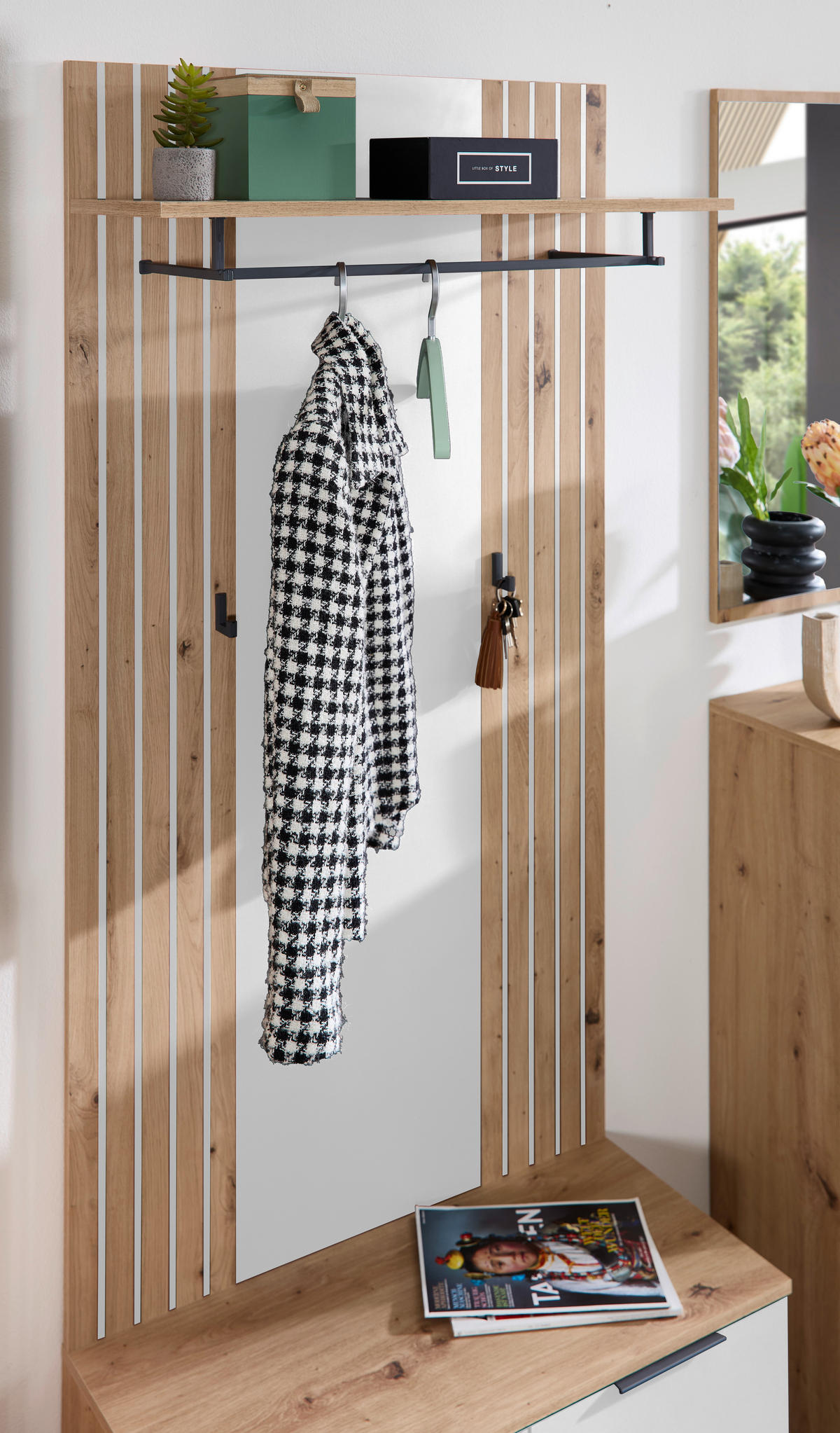 GARDEROBE  in 80/44/38 cm  - Eiche Artisan/Weiß, Design, Holzwerkstoff (80/44/38cm) - Livetastic