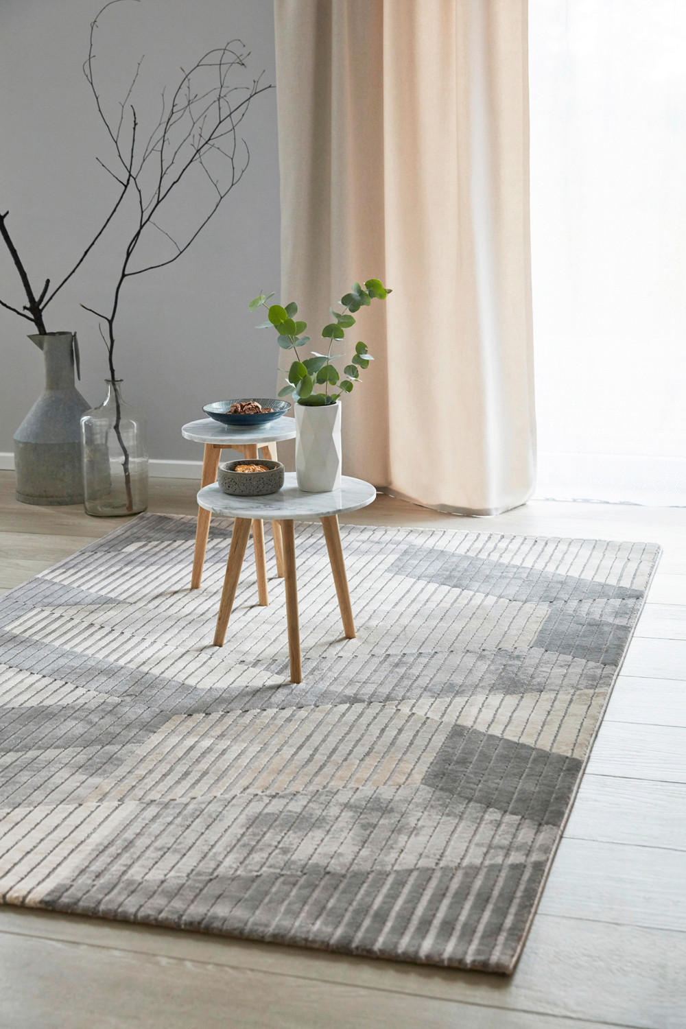 WEBTEPPICH 80/150 cm Tamo Grau, Sandfarben, Beige  - Sandfarben/Beige, Design, Textil (80/150cm) - Esprit