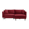 ECKSOFA in Velours Rot  235/165 cm  - Rot/Schwarz, Design, Holz/Textil (235/165cm) - Ti'me