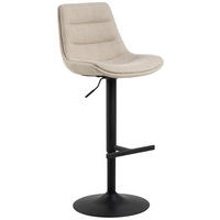 BARHOCKER in Textil Beige  - Beige/Schwarz, Design, Textil/Metall (47/95/52,5cm) - MID.YOU