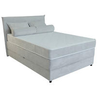 BOXSPRING POSTELJA 140 cm   x 200 cm  , les, tekstil bež  - črna/bež, Konvencionalno, tekstil/les (200/140cm) - Carryhome