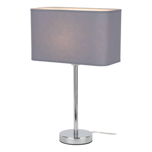 TISCHLEUCHTE Cadre 30/15/47 cm   - Chromfarben/Grau, KONVENTIONELL, Textil/Metall (30/15/47cm)