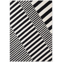 WOLLTEPPICH 120/180 cm Stryve Schwarz, Weiß rechteckig  - Schwarz/Weiß, Basics, Textil (120/180cm) - Elle Decoration