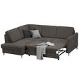 ECKSOFA in Chenille Graubraun  - Graubraun/Schwarz, MODERN, Holz/Textil (184/241cm) - Carryhome