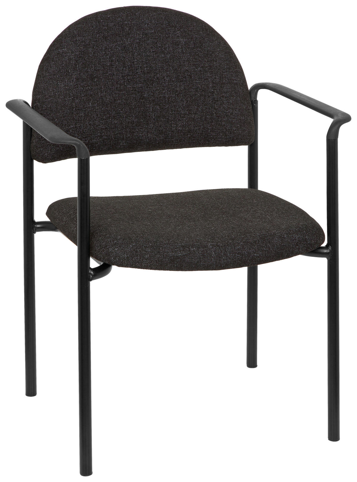 BESUCHERSTUHL  in Flachgewebe Schwarz, Dunkelgrau  - Dunkelgrau/Schwarz, Basics, Kunststoff/Textil (55/84/42cm) - MID.YOU