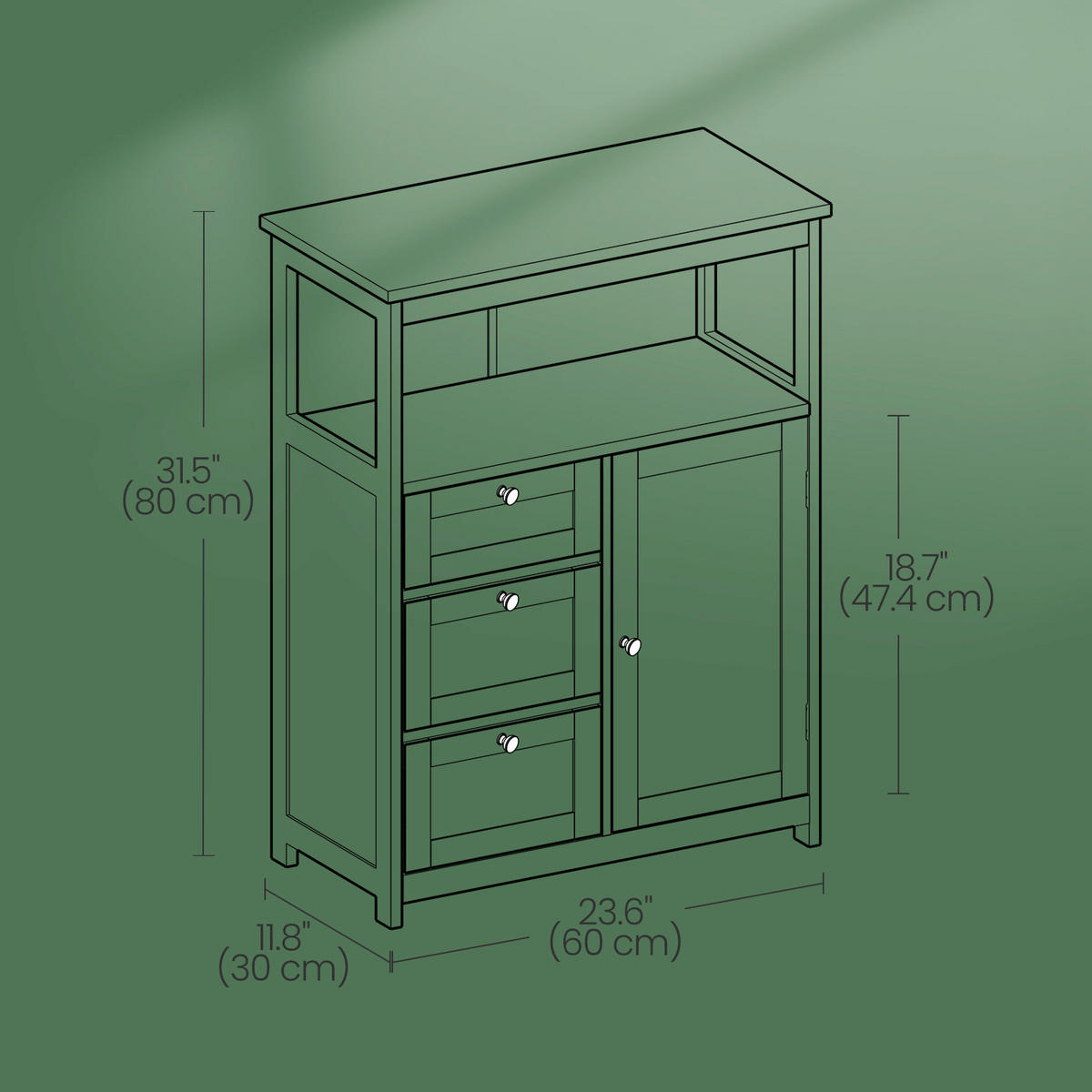 MIDISCHRANK 60/80/30 cm  - Chromfarben/Weiß, MODERN, Holzwerkstoff/Metall (60/80/30cm) - MID.YOU