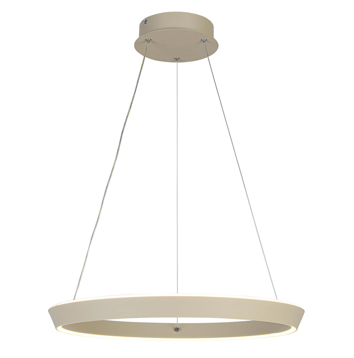 LED LUSTER  50/130 cm      - bela/boja peska, Trendi, metal/plastika (50/130cm) - Novel