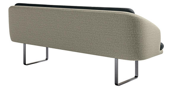 SITZBANK 255/89/68 cm Velours, Flachgewebe Dunkelgrau, Graugrün Metall  - Dunkelgrau/Schwarz, Design, Textil/Metall (255/89/68cm) - Dieter Knoll