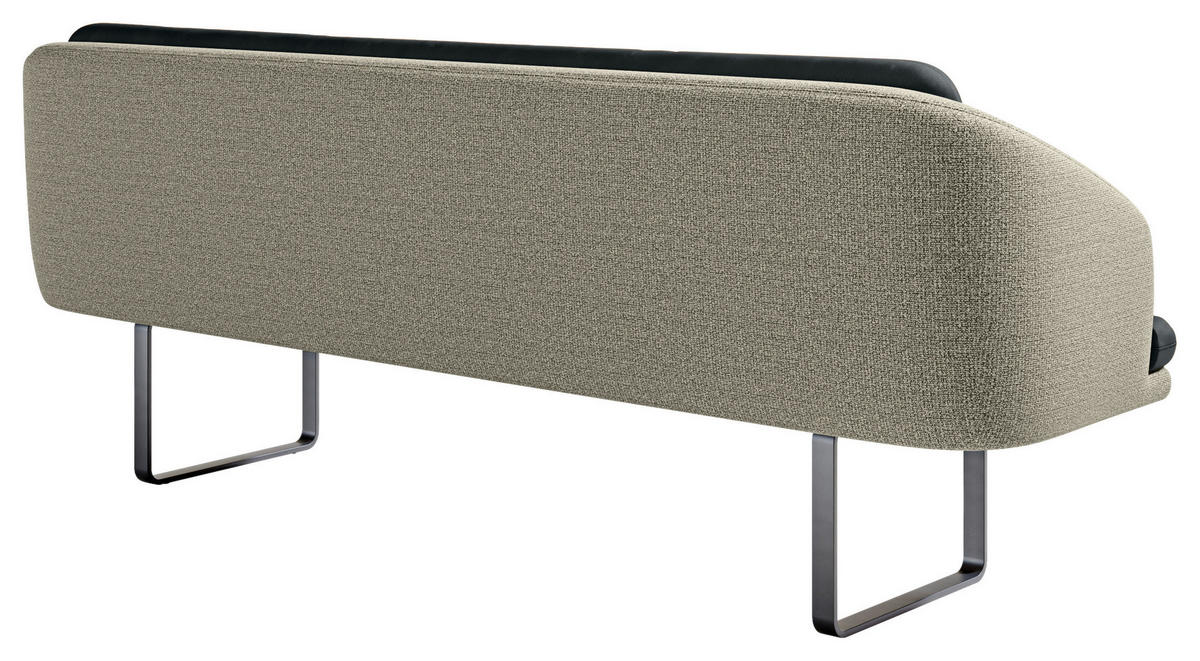 SITZBANK 255/89/68 cm Velours, Flachgewebe Dunkelgrau, Graugrün Metall  - Dunkelgrau/Schwarz, Design, Textil/Metall (255/89/68cm) - Dieter Knoll