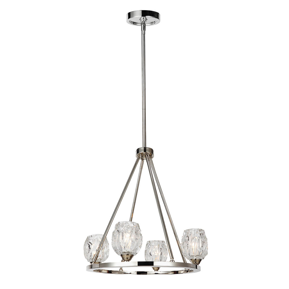 KRONLEUCHTER 53.7/62.1 cm    - Nickelfarben, Konventionell, Glas/Metall (53.7/62.1cm) - Elstead Lighting