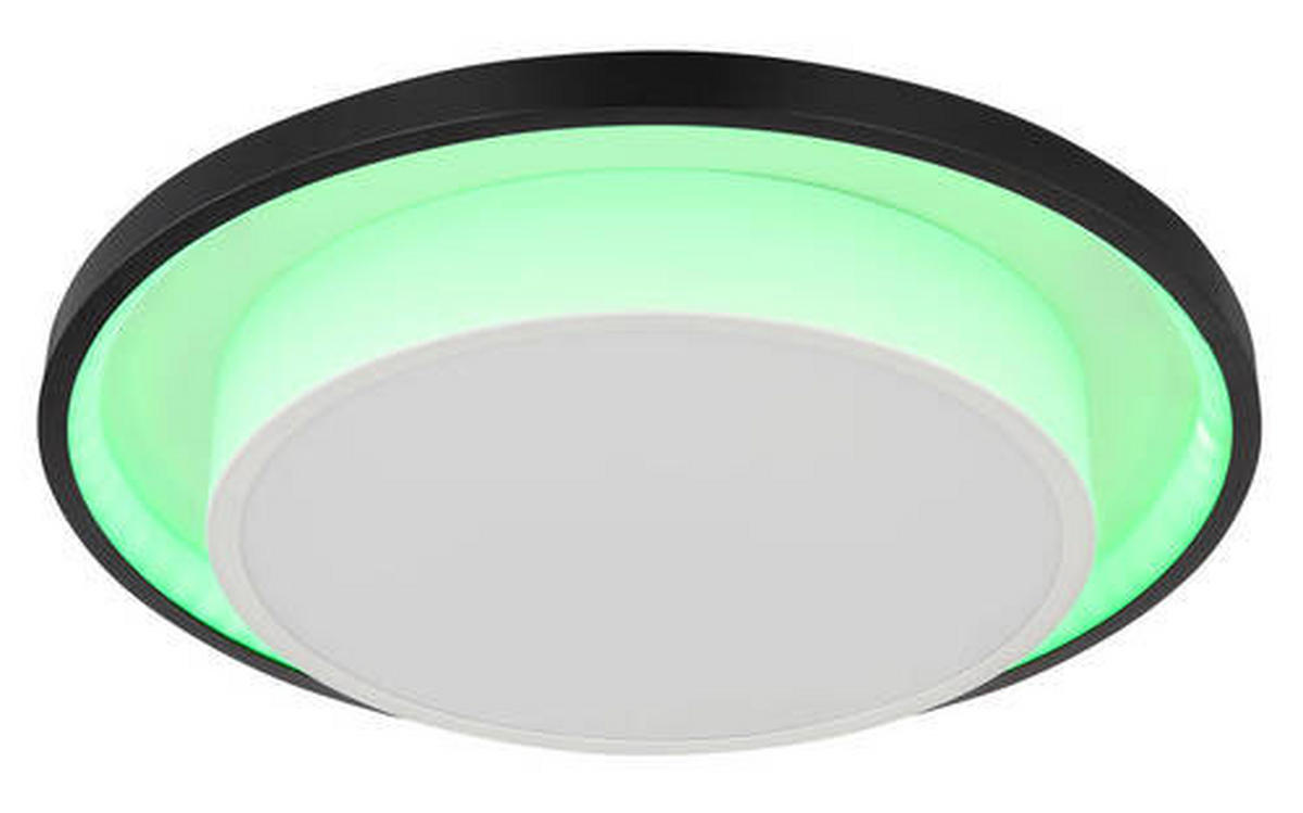 STROPNA LED-SVETILKA   //2700-6500 K/230 V/ - črna/opal, Design, kovina/umetna masa (39,5/5cm) - Globo