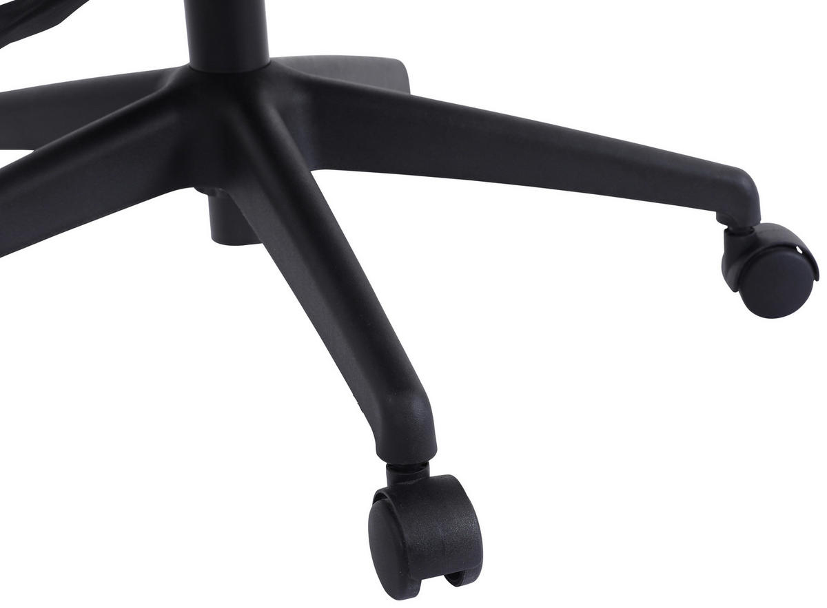 STOLICA OKRETNA  crna  metal, plastika, tekstil  - crna, Design, metal/tekstil (66/125-133/66cm) - Novel