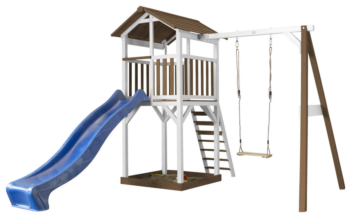 HRACÍ VĚŽ - bílá/modrá, Konvenční, dřevo (283,60/241.9/349cm)