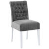 STUHL Chenille Grau Buche massiv  - Weiß/Grau, KONVENTIONELL, Holz/Textil (46,5/91/65cm) - Cantus