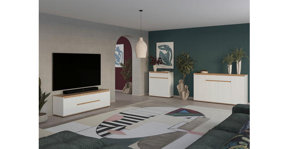 LOWBOARD  160/50/42 cm 2 Schublade(n) stehend  - Schwarz/Weiß, MODERN, Holzwerkstoff/Kunststoff (160/50/42cm) - Carryhome