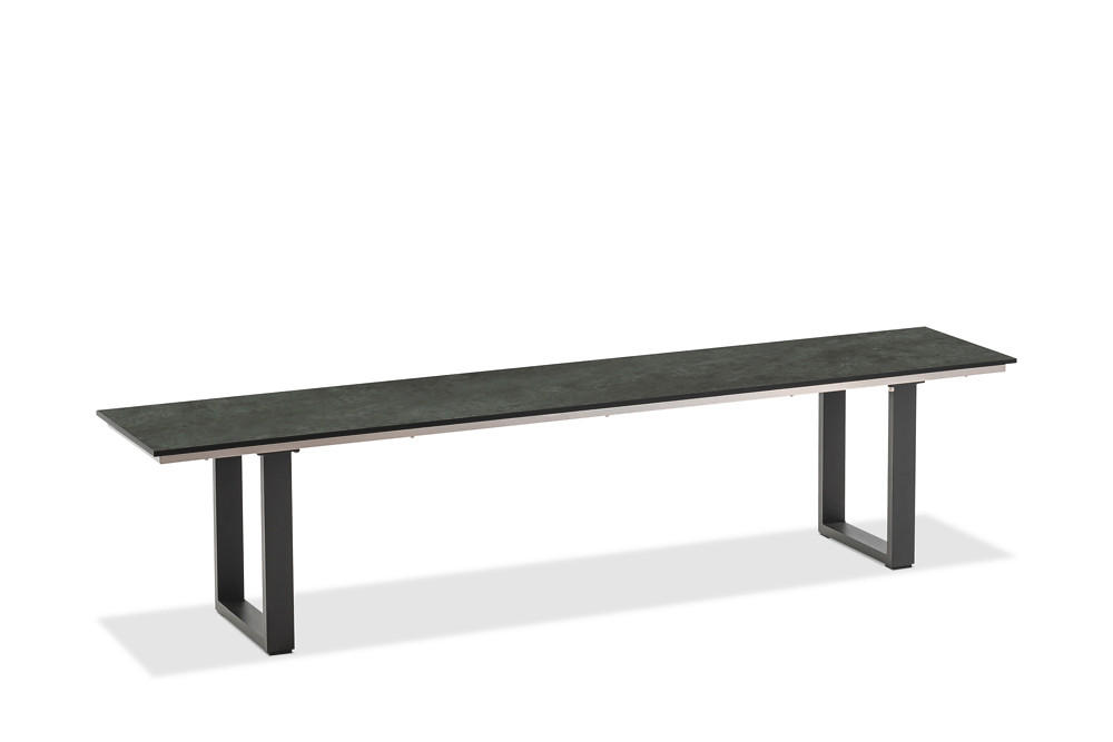 GARTENBANK 220/46/40 cm  in Graphitfarben  - Anthrazit/Graphitfarben, Design, Kunststoff/Metall (220/46/40cm)