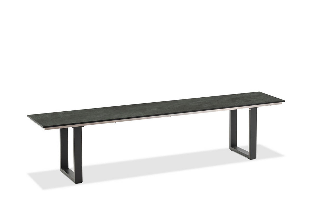 GARTENBANK 200/46/40 cm  in Graphitfarben  - Anthrazit/Graphitfarben, Design, Kunststoff/Metall (200/46/40cm)