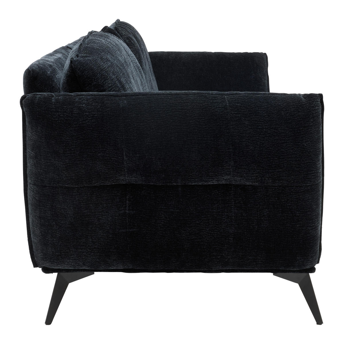 Megasofa Ottawa Svart i flatväv svart  - svart, Modern, metall/textil (272/87/107cm) - Premium Living