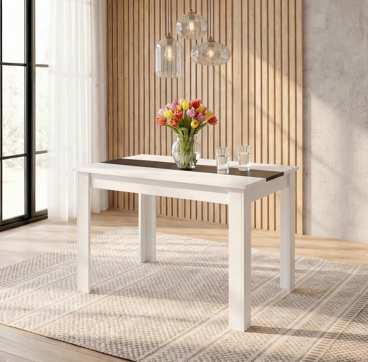 ESSTISCH      - Anthrazit/Weiß, MODERN, Holzwerkstoff (140/80/75cm) - MID.YOU