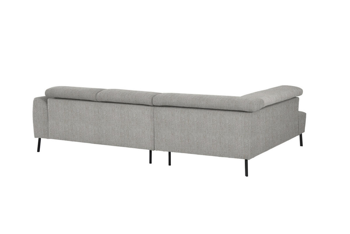 ECKSOFA in Webstoff Beige  - Beige/Schwarz, Design, Textil/Metall (205/280cm) - MID.YOU