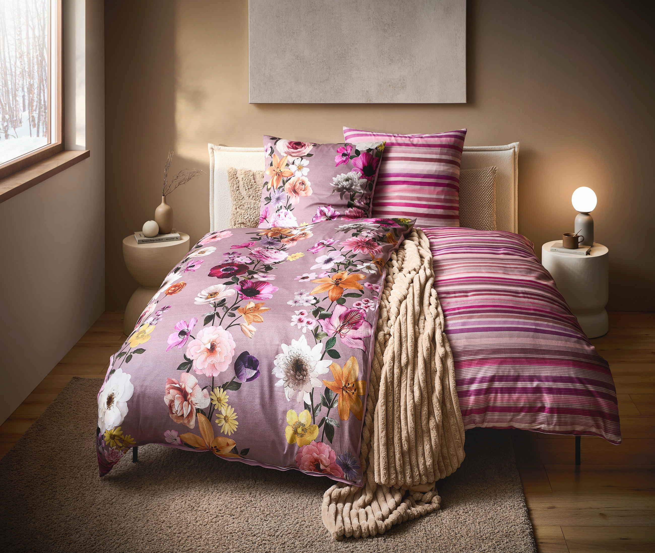 WENDEBETTWÄSCHE 135/200 cm Satin  - Mauve, Textil (135/200cm) - Novel