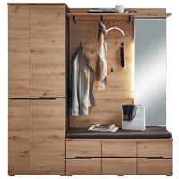 PREDSIEŇOVÝ NÁBYTOK, 185/196/37 cm - grafitová/dub artisan, Design, kompozitné drevo (185/196/37cm) - Voleo