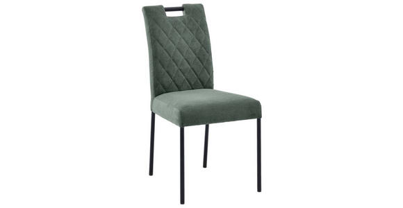 STUHL Webstoff Dunkelgrün - Dunkelgrün/Schwarz, KONVENTIONELL, Textil/Metall (46/91/61cm) - Carryhome