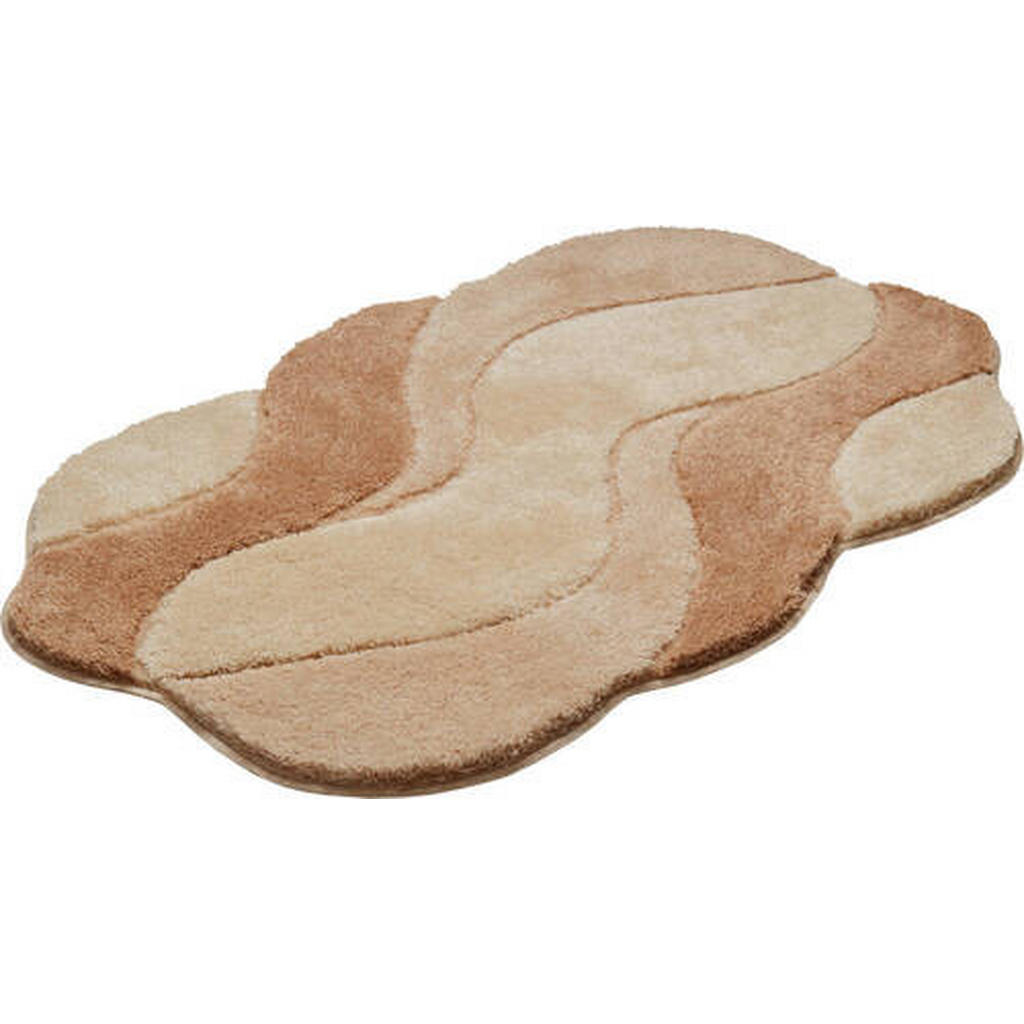 Thumbnail - Grund Badteppich Carmen, Weiß, Beige, Textil, Wellen, rechteckig, 70x120 cm, Oeko-Tex® Standard 100, Made in Europe, für...