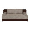 SCHLAFSOFA  mit Schlafen auf Sitzhöhe Lederlook, Webstoff Cappuccino, Mokka  - Schwarz/Mokka, Design, Kunststoff/Textil (200/90/103cm) - P & B