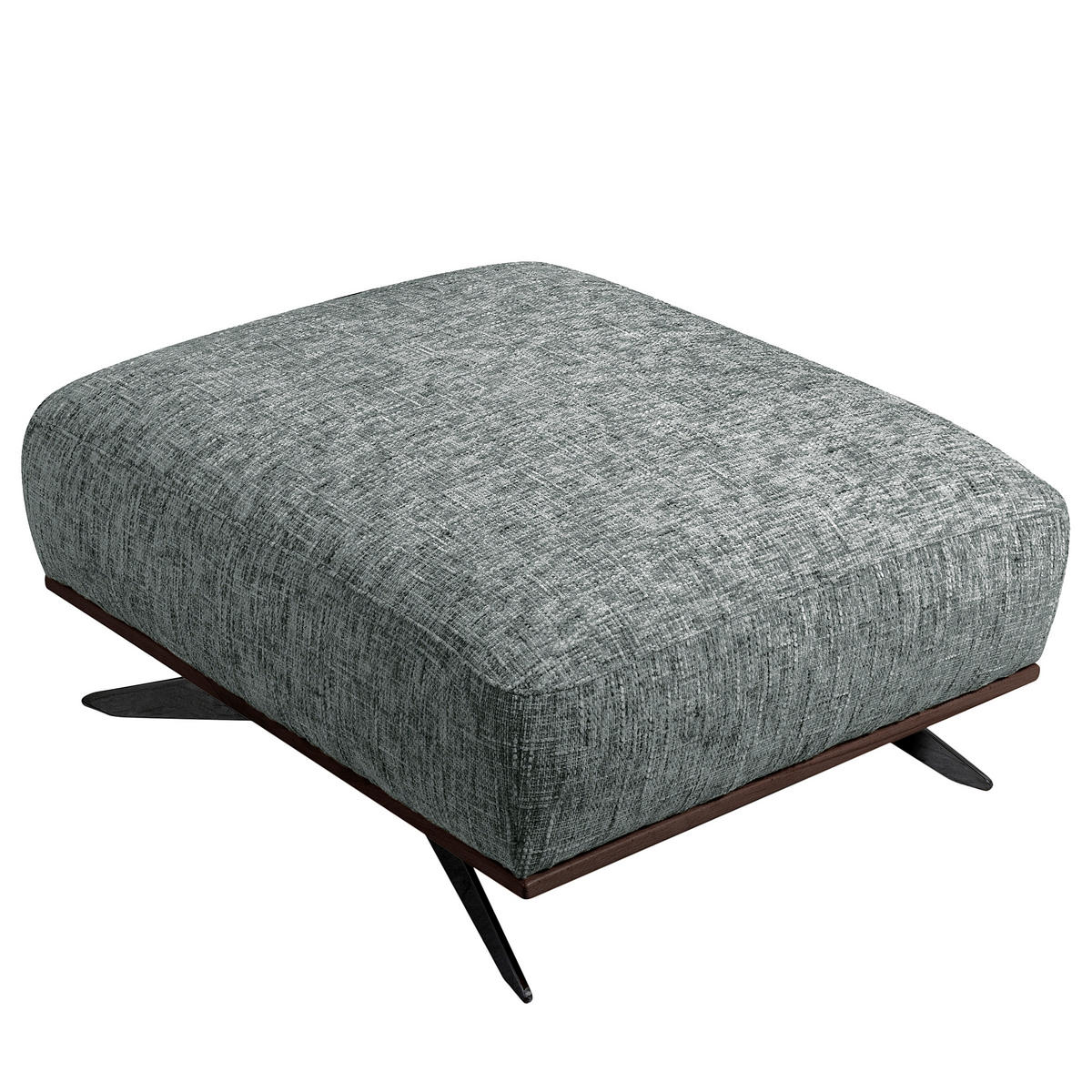 HOCKER PORTLAND Struktur Anthrazit  - Dunkelbraun/Anthrazit, Design, Holz/Textil (95/46/80cm) - Livetastic