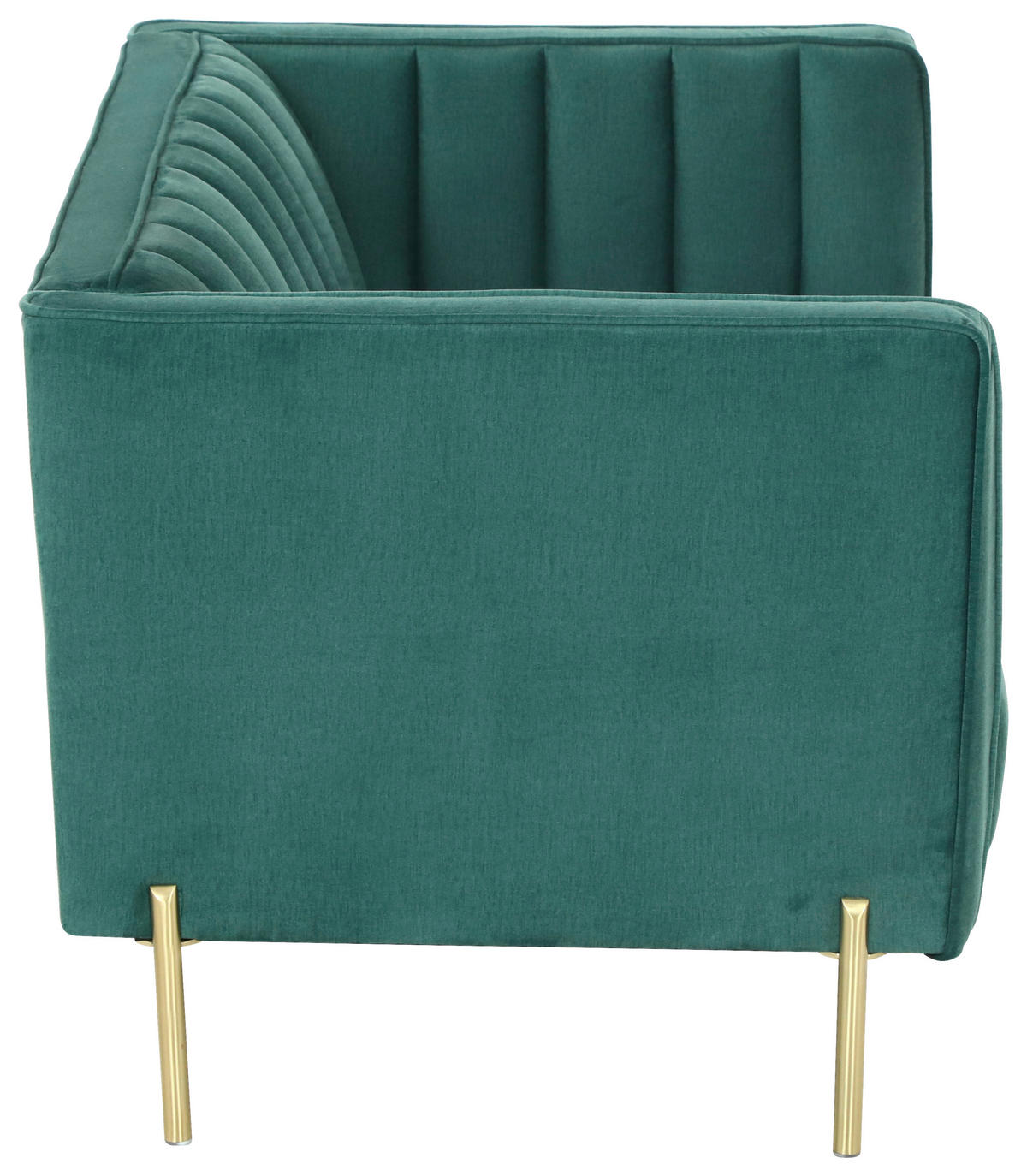 2-SITZER-SOFA Samt Grün  - Goldfarben/Grün, Design, Textil/Metall (144/75/85cm) - Livetastic